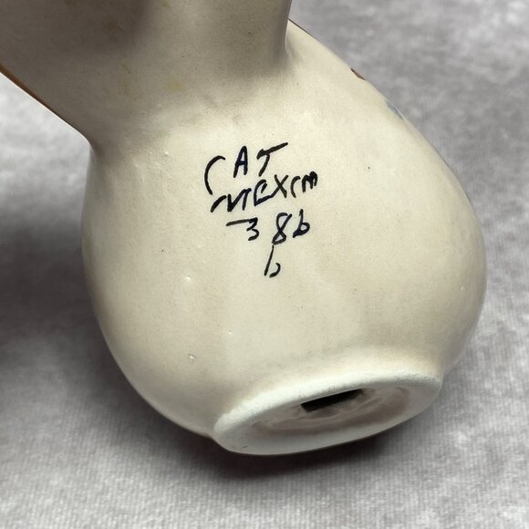 Hand-Painted Ceramic Bird Figurine Blue Yellow Floral Design Mexico Folk Art - Picture 3 of 9